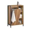 SoBuy BZR65-PF Meuble Salle de Bain avec Panier à Linge Petit Meuble de Rangement Salle de Bain avec Étagères Ouvertes et Pan