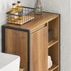 SoBuy BZR65-PF Meuble Salle de Bain avec Panier à Linge Amovible et 3 Étagères Ouvertes – L60×P30×H90 cm, Charge 40 kg, Bois-Métal Beige