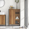 SoBuy BZR65-PF Meuble Salle de Bain avec Panier à Linge Amovible et 3 Étagères Ouvertes – L60×P30×H90 cm, Charge 40 kg, Bois-Métal Beige