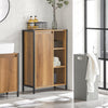 SoBuy BZR65-PF Meuble Salle de Bain avec Panier à Linge Amovible et 3 Étagères Ouvertes – L60×P30×H90 cm, Charge 40 kg, Bois-Métal Beige