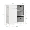 SoBuy BZR77-W Meuble de Salle de Bain avec Paniers à Linge, Armoire à Linge avec 3 Paniers et Tiroir, Armoire de Salle de Bain en Bois, Corbeille à Linge, Blanc, 80x91x38cm
