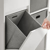 SoBuy BZR77-W Meuble de Salle de Bain avec Paniers à Linge, Armoire à Linge avec 3 Paniers et Tiroir, Armoire de Salle de Bain en Bois, Corbeille à Linge, Blanc, 80x91x38cm