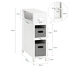 SoBuy BZR83-W Meuble de Rangement Salle de Bain Étroit, Support Papier Toilette, Armoire Toilettes WC avec 2 Paniers Amovibles Rangement Polyvalente