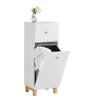 SoBuy BZR93-W Armoire à Linge, Corbeille à Linge, Meuble Bas de Salle de Bain sur Pieds, Armoire Toilette, Meuble de Rangemen