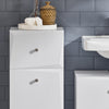 SoBuy BZR93-W Meuble Salle de Bain avec Panier à Linge, 1 Tiroir et 1 Panier Amovible, pour Salle de Bain et WC, Rangement Optimisé – L34×P30×H90 cm, Blanc