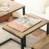 SoBuy FBT102-F Set de 3 Tables Gigognes, Tables Basses Modernes pour Salon, Design Gain de Place, Nature & Noir