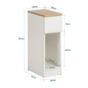 SoBuy FBT111-WNx2 Lot de 2 Tables de Chevet Étroites 20 cm – Gain de Place, Tiroir et Étagère