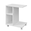 Prévente SoBuy FBT48-W Table d'appoint C-Fonctionnelle avec 2 étagères de Rangement & Support pour Tablette, Table Basse Mode