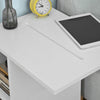 Prévente SoBuy FBT48-W Table d'appoint C-Fonctionnelle avec 2 étagères de Rangement & Support pour Tablette, Table Basse Moderne sur roulettes, Blanche
