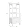 SoBuy FBT91-W Table d’Appoint Haute Bout de Canapé pour Salon Bureau Cuisine en 3 niveaux avec 1 tiroir