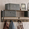 SoBuy FHK26-N Portemanteau Mural Meuble d’Entrée Vestiaire Portant à Vêtements Étagère Murale avec 3 Paniers et 7 Crochets Doubles, Style Industriel 100x20x30 cm