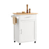 SoBuy FKW102-WN Desserte de Cuisine à Roulettes avec Plan de Travail, 1 Tiroir, 1 Porte et Porte-Torchon, Charge 45 kg – 68x4