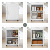 SoBuy FKW102-WN Desserte de Cuisine à Roulettes avec Plan de Travail, 1 Tiroir, 1 Porte et Porte-Torchon, Charge 45 kg – 68x46x90 cm, Blanc et Naturel