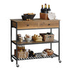 SoBuy FKW112-PF Desserte de Cuisine à Roulettes – Style Industriel, 2 Tiroirs, 2 Étagères, 60 kg, 100×45×93 cm