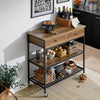 SoBuy FKW112-PF Desserte de Cuisine à Roulettes – Style Industriel, 2 Tiroirs, 2 Étagères, 60 kg, 100×45×93 cm