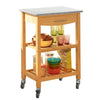 SoBuy FKW28-HG Chariot de Cuisine de Service Roulant, Etagère de la Cuisine, Plateau en Marbre