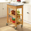 SoBuy FKW28-HG Chariot de Cuisine de Service Roulant, Etagère de la Cuisine, Plateau en Marbre