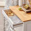 SoBuy FKW45-WN Desserte cuisine bois massif 67 cm avec plan en hévéa, tiroir et casier à vin – Blanc et naturel
