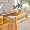SoBuy FKW69-N Desserte de Cuisine à Roulettes, Plan de Travail INOX Extensible 46→71cm, 2 Tiroirs, Étagères Réglables, Charge 100 kg – 115x46x92 cm
