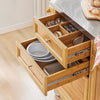 SoBuy FKW70-N Îlot Central de Cuisine sur Roulettes, Plan de Travail INOX, 4 Tiroirs, Chariot Mobile avec Rangement – 115x46x92cm, Naturel