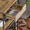 SoBuy FKW99-N Desserte de Cuisine Roulante Chariot de Service Meuble de Rangement à roulettes Multifonctionnel avec 1Tiroir, 3 Etagères et Etagères latérales, 50x37x87 cm