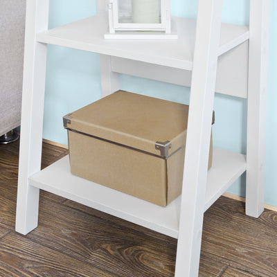 sobuyes.shopG101-W Étagère style échelle Bibliothèque, 5 étages –Blanc