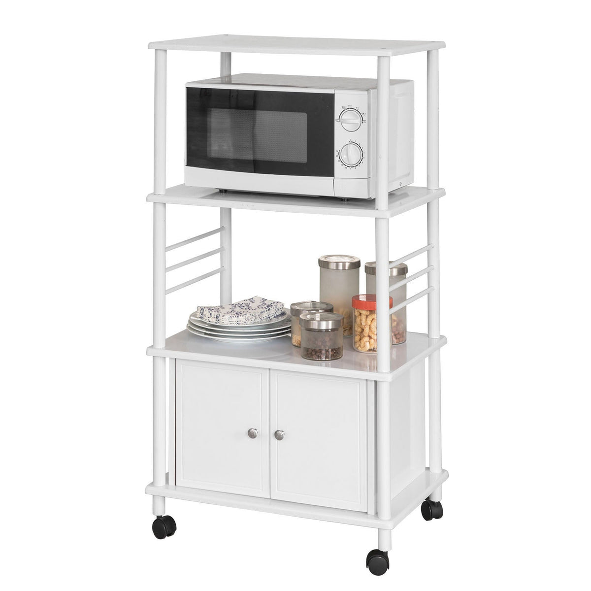 sobuyes.shopG12-W Meuble rangement cuisine roulant en bois, Chariot de cuisine de service