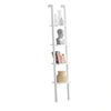 sobuyes.shopG15-W Bibliothèque Étagère Murale Style échelle, Étagère échelle 4 Niveaux- Blanc 33 x 180 cm