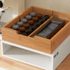 sobuyes.shopG179-WN Boîte à Thé avec Tiroir, Format Compact, Rangement Optimisé, Design Fonctionnel, Usage Quotidien – L31×P30×H10 cm, Bois, Blanc et Naturel