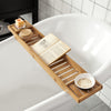 Prévente sobuyes.shopG212-N Plateau de Baignoire Extra Long et Verni avec Support Verre à Vin et Bougie, Design Fonctionnel, Usage Quotidien, Pratique – Bambou, Naturel