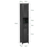 sobuyes.shopG236-DG Colonne Salle de Bain avec 2 Portes, 1 Tiroir et Niche Ouverte, pour Salle de Bain et WC, Rangement Optimisé – L32×P30×H170 cm, Gris Foncé