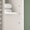 sobuyes.shopG236-W Colonne de Salle de Bain – 32 cm, 2 Portes Persiennes, Tiroir et Niche, Blanc