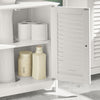 sobuyes.shopG237-II-W Meuble Sous Vasque 60 cm avec Porte à Lamelles – Étagère Réglable, Blanc