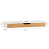 sobuyes.shopG93-WN Étagère Murale avec Tiroir - Étagère Flottante Moderne pour Entrée, Salon, Cuisine & Chambre - Blanc & Nature 60x24x8cm