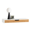 sobuyes.shopG93-WN Étagère Murale avec Tiroir - Étagère Flottante Moderne pour Entrée, Salon, Cuisine & Chambre - Blanc & Nature 
