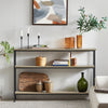 SoBuy FSB49-PZ Table Console Meuble Entrée Couloir avec 3 Étagères de Rangement, Étagères arrière Canapé, Style Industriel pour Salon ou Hall - L120xP20xH77cm, Métal & Bois