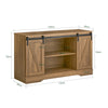 SoBuy FSB60-BR Buffet Meuble de Rangement avec Porte de Grange Coulissante, Commode Multifonction pour Entrée Salon Cuisine – 120x40x70 cm, Marron Clair