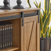 SoBuy FSB60-BR Buffet Meuble de Rangement avec Porte de Grange Coulissante, Commode Multifonction pour Entrée Salon Cuisine – 120x40x70 cm, Marron Clair