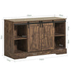 SoBuy FSB60-N Buffet Cuisine avec Porte de Grange Coulissante et 2 Étagères Réglables – L120×P40×H70 cm, Charge 50 kg, Panneaux E1, Naturel
