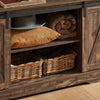 SoBuy FSB60-N Buffet Cuisine avec Porte de Grange Coulissante et 2 Étagères Réglables – L120×P40×H70 cm, Charge 50 kg, Panneaux E1, Naturel