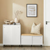 SoBuy FSB62-W Meuble d’Entrée avec Rangement Chaussures Intégré – 2 Portes Coulissantes – Entrée Organisée – 70x37x87 cm Blanc