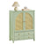 SoBuy FSB72-GR Meuble d’Entrée Rotin Vert – 4 Tiroirs, Style Bohème Naturel
