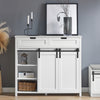 SoBuy FSB74-W Meuble d’Entrée avec Rangement Chaussures Intégré – 2 Portes Coulissantes et 2 Tiroirs – Entrée Organisée – 104x35x93 cm Blanc