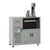SoBuy FSB78-HG Desserte à roulettes, Îlot Central avec Roues, Meuble de Rangement pour Cuisine, Support Micro-Ondes, Desserte