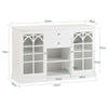 SoBuy FSB79-W Buffet Cuisine avec 2 Portes Vitrées, 2 Tiroirs et 2 Compartiments, pour Cuisine et Salle à Manger, Rangement Optimisé – L120×P39×H78 cm, Blanc