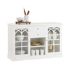SoBuy FSB79-W Buffet Commode Dressoir Armoire de Cuisine Multi-Rangement avec 2 Portes Vitrées, 2 Tiroirs, 2 Compartiment, Me