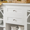 SoBuy FSB79-W Buffet Cuisine avec 2 Portes Vitrées, 2 Tiroirs et 2 Compartiments, pour Cuisine et Salle à Manger, Rangement Optimisé – L120×P39×H78 cm, Blanc