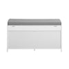 SoBuy FSR102-W Banc à Chaussures avec Coussin Rembourré, Coffre et 2 Portes de Rangement pour Entrée – 90x33x50 cm, Blanc