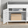 SoBuy FSR102-W Banc à Chaussures avec Coussin Rembourré, Coffre et 2 Portes de Rangement pour Entrée – 90x33x50 cm, Blanc