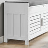 SoBuy FSR102-W Banc à Chaussures avec Coussin Rembourré, Coffre et 2 Portes de Rangement pour Entrée – 90x33x50 cm, Blanc